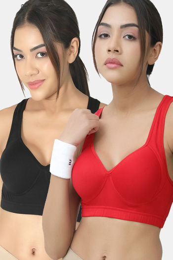 Buy Lady Lyka Padded Sports Bra (Pack of 2) - Multicolor